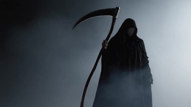 The Grim Reaper with the scythe of death.