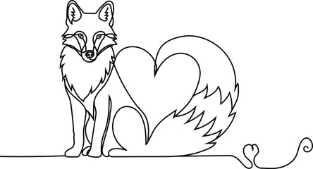   valentine vector illustration of a fox