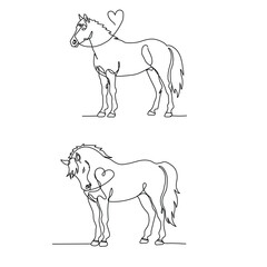   valentine horse vector illustration