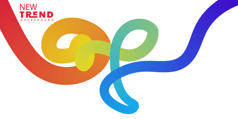 Colorful gradient fluid lines illustration on a white background concept