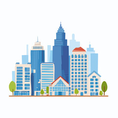 Obraz premium Cityscape of modern buildings and skyscrapers in urban environment.