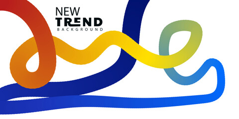 Modern colorful abstract background with trendy line wave shapes design
