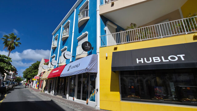 Philipsburg St. Maarten Caribbean Duty Free Shopping Area for tourists 01.02.2026