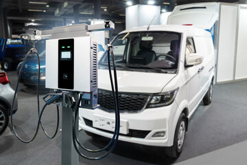 Electric delivery van with electric vehicles charging station