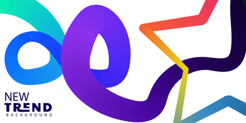 Trendy Gradient Shapes on White Background for Modern Design Projects