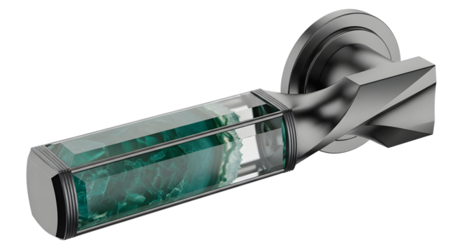 Modern door handle with transparent part isolated on white background - Powered by Adobe