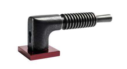 Industrial metal door handle isolated on white background for interior design