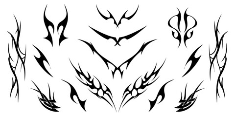 Tribal tattoo vector flames and edgy shapes