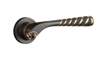 Elegant door handle with crystal detail isolated on white background