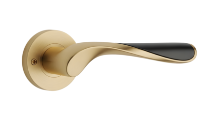 Modern door handle isolated on white background, a stylish home hardware element