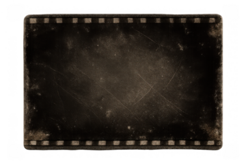 Vintage old film frame with grunge texture and dusty scratches, creating retro cinematic movie aesthetic, transparent background