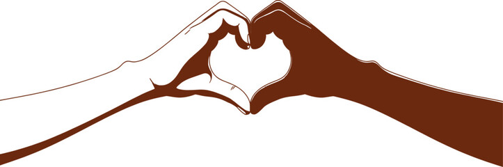 Two hands forming a heart shape with fingers in a symbol of love and unity