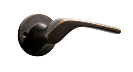 Vintage bronze door handle isolated on white background, a classic design