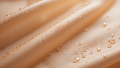 dropplets of water on fabric with DWR coating