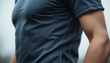 breathable sport t-shirt close up macro shot