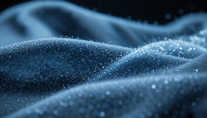 close up macro shot of dark blue fabric