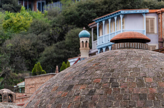 Domes of sulfur baths in Old Tbilisi