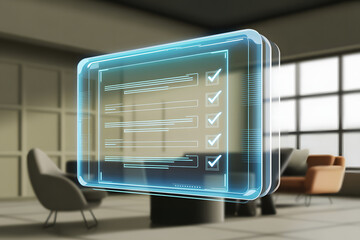 Futuristic checklist interface