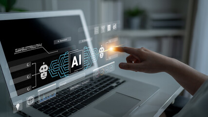 AI assistant and chatbot connection with digital circuit lines, representing data analysis, automation, and machine learning systems Parse
