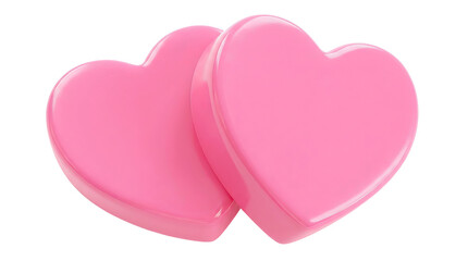 Two pink heart shapes stacked together creating a soft and playful aesthetic for various design projects png with transparency