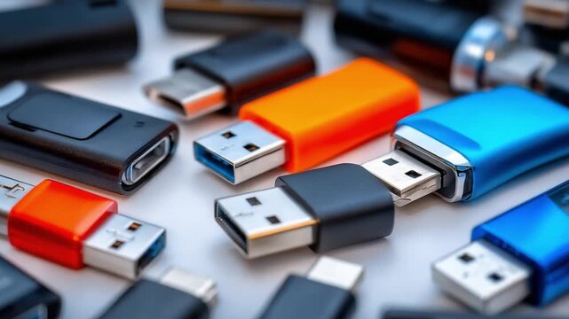 USB flash drives collection: A diverse collection of USB flash drives. These versatile and compact storage devices showcase the fusion of functionality and form.