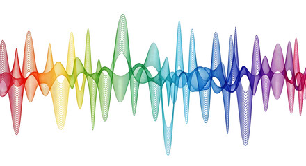 Abstract Rainbow Soundwave: Dynamic Audio Visualization and Frequency Pattern