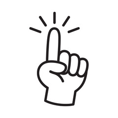 Obraz premium Hand gesture pointing up with emphasis lines