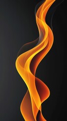 Abstract fiery waves, dark background, design element
