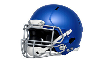 Fototapeta premium Blue american football helmet providing head protection and safety for athletes playing the game, transparent background