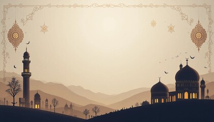 Ramadan kareem style editable template background minimalist and islamic style eid mubarak iftar party