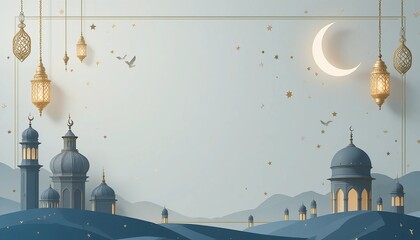 Ramadan kareem style editable template background minimalist and islamic style eid mubarak iftar party