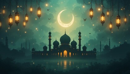 Ramadan kareem style editable template background minimalist and islamic style eid mubarak iftar party