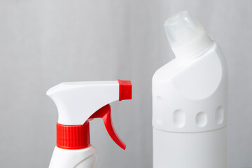 Chemicals for cleaning the house. Cleaning the house.