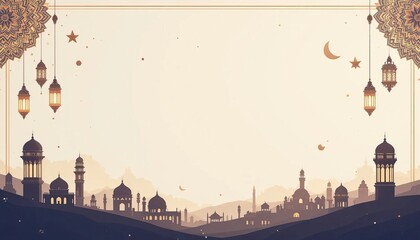 Ramadan kareem style editable template background minimalist and islamic style eid mubarak iftar party