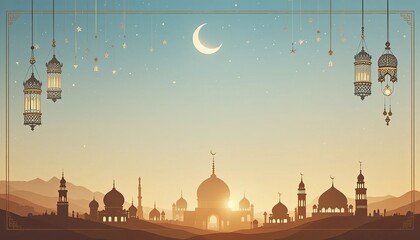 Ramadan kareem style editable template background minimalist and islamic style eid mubarak iftar party