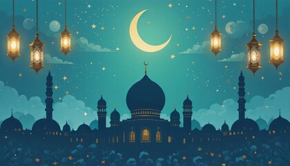 Ramadan kareem style editable template background minimalist and islamic style eid mubarak iftar party