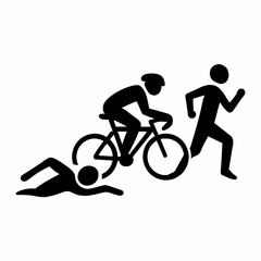 Obraz premium Triathlete Transitioning Between Swimming, Cycling, And Running
