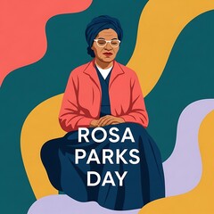 Rosa parks day celebration with vibrant illustration