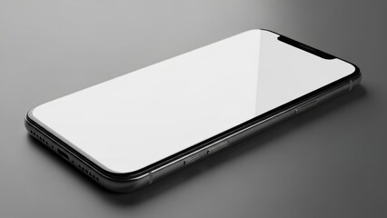 Modern smartphone with a blank white screen, perfect for mockup or creative design purposes