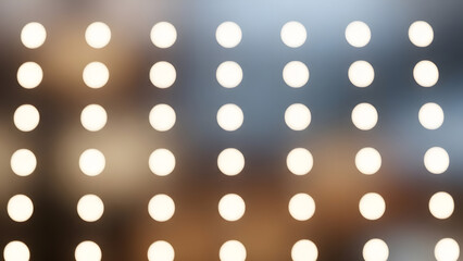 Abstract pattern of glowing white circles forming a regular grid on a soft, blurred background isolated on white background, illustration