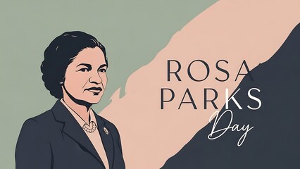 Rosa parks day celebration with illustration of rosa parks
