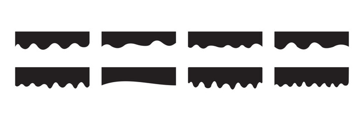 Set of abstract border shapes and dividers with wave curves. Ideal for web templates, presentations, graphic projects, or UI components. Curved border shape, dividers Shapes for website design