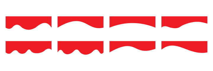 Collection of dividers shape templates. Modern separator header for website and app. Curve lines, wave collection of abstract design element for top and bottom page web site. 