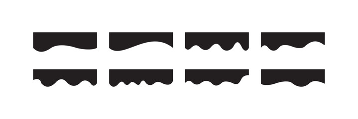 Abstract black wave shape collection for banners, dividers and backgrounds in smooth flowing vector illustration. Suitable for banners, dividers, headers, backgrounds, decorative elements, website.