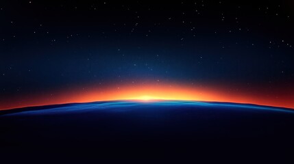 Sunrise Earth Space Background, cosmic horizon