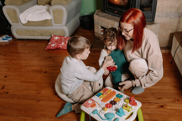 Mother and Toddler Sharing a Playful Moment with Toys