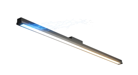 Modern led light isolated on white background, contemporary lighting design