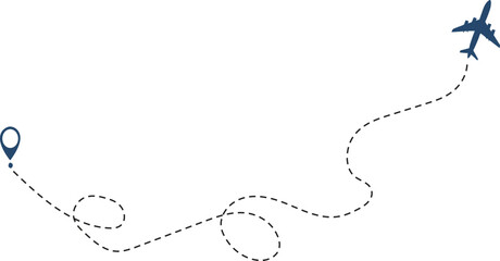 Air Travel Route Symbol with Airplane and Dotted Path Isolated © shadia 