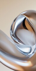 Abstract glass sculpture twisting, with blurred background, representing creative design, for artistic use