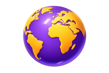 Fototapeta premium Purple and yellow global communication icon representing world connectivity and digital network
